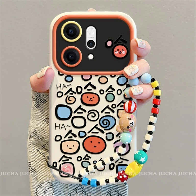 适用表情哈哈哈oppofindx9手机壳高颜值卡通OPPOfindx9pro带挂绳9