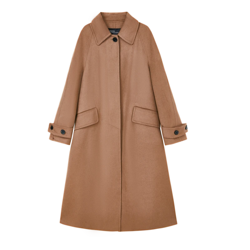 【小铃铛】时尚气质简约大衣长款时尚保暖毛呢外套X10BDS8683