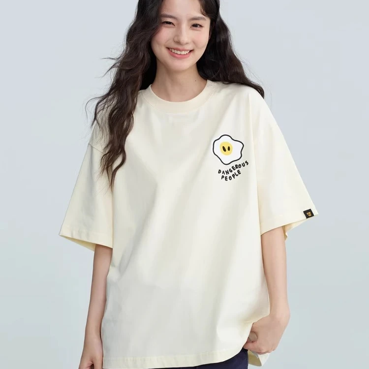 Dangerouspeople薛之谦dsp童趣荷包蛋短袖T恤夏季休闲百搭潮体恤