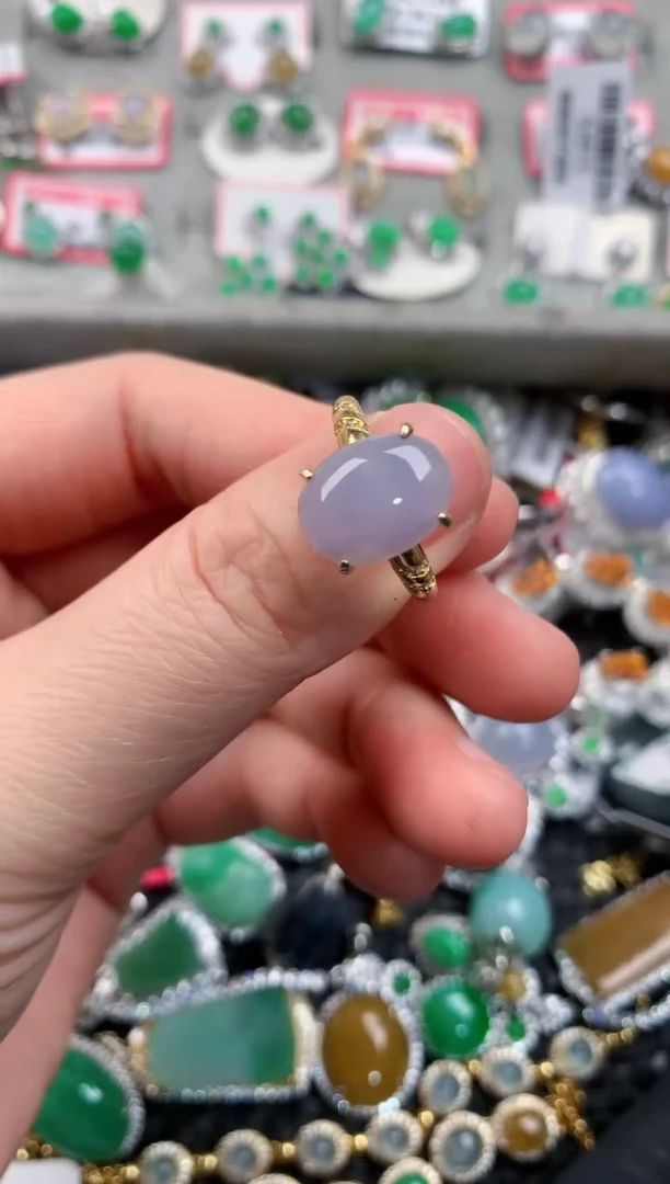 银S925镶嵌戒指翡翠888---9