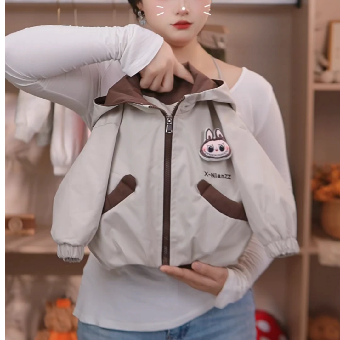 【拉布布】男童2025秋季新款韩系外套男女宝连帽冲锋衣上衣2503款