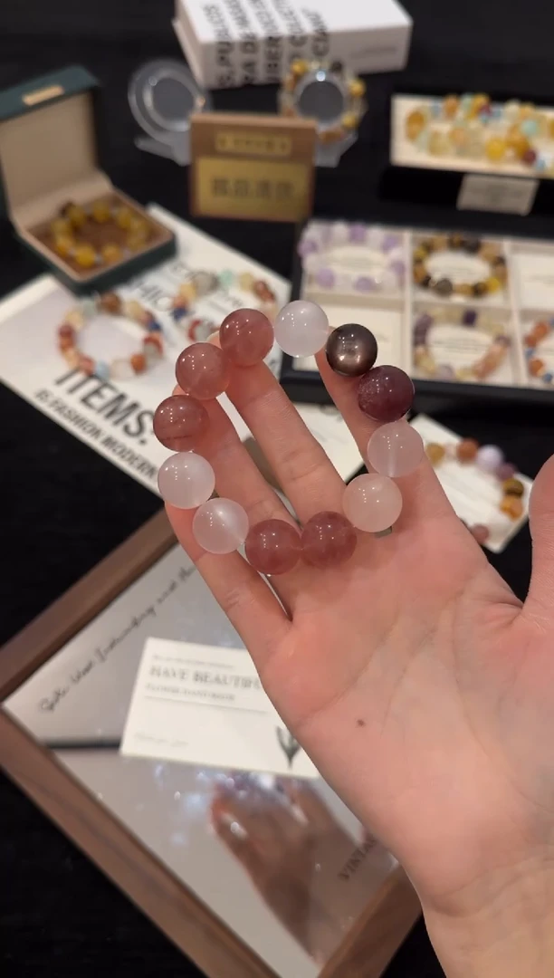 合金手链水晶草莓晶x3173