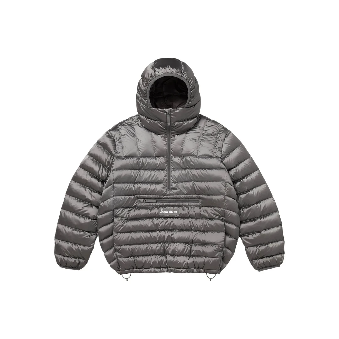 Supreme 半拉链羽绒服 银色 L