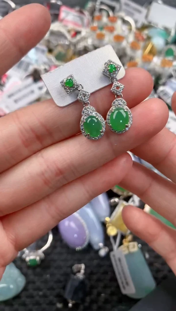 银S925镶嵌戒指翡翠1212---2