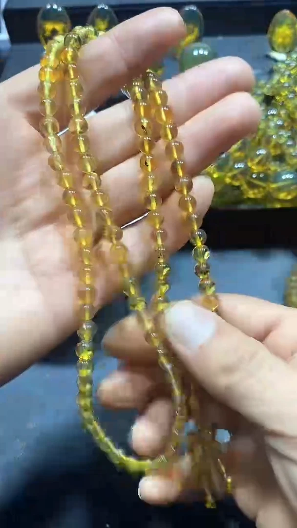 琥珀颈饰未镶嵌天然缅甸琥珀链子28