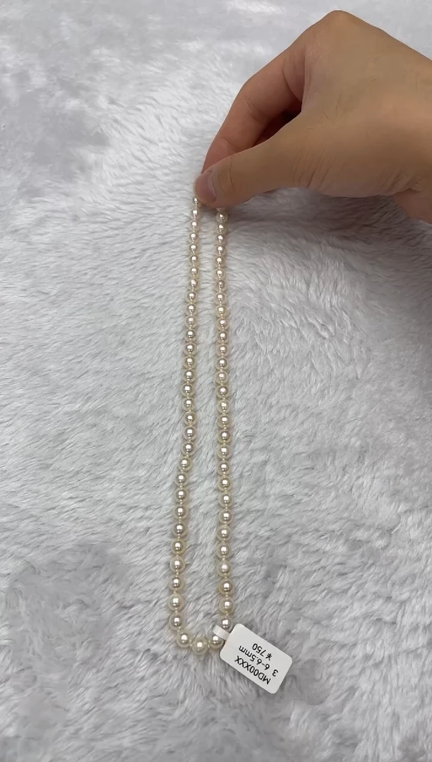 项链银S925镶嵌海水珍珠AK羽皇金6-6.5mm