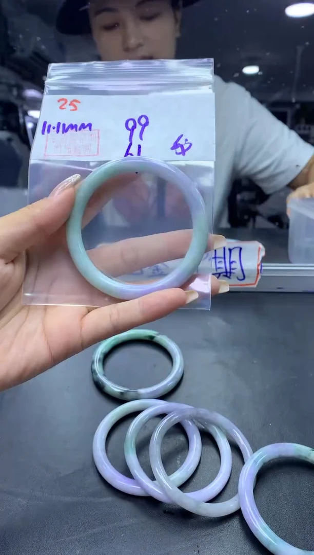 未镶嵌定制翡翠25手镯61纹+99元+拍一发一