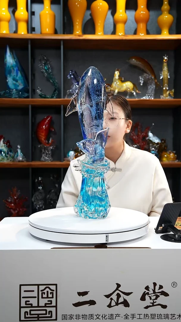 手工艺品琉璃鲸鱼大号
