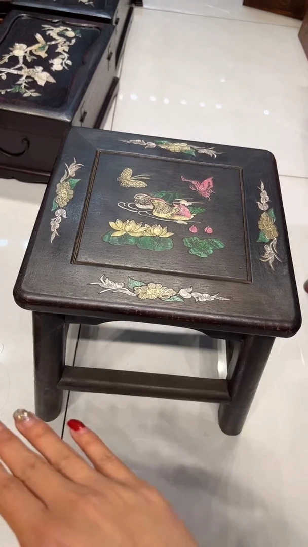 【闪购商品】贡木鸳鸯戏水螺钿富贵凳