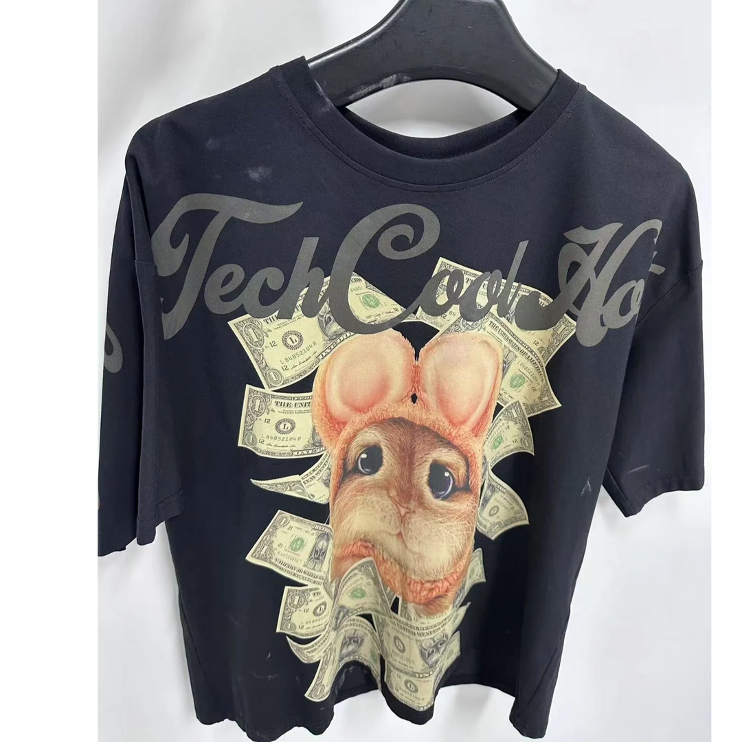 DC时尚潮流百搭显瘦圆领黑色钱鼠T恤上衣