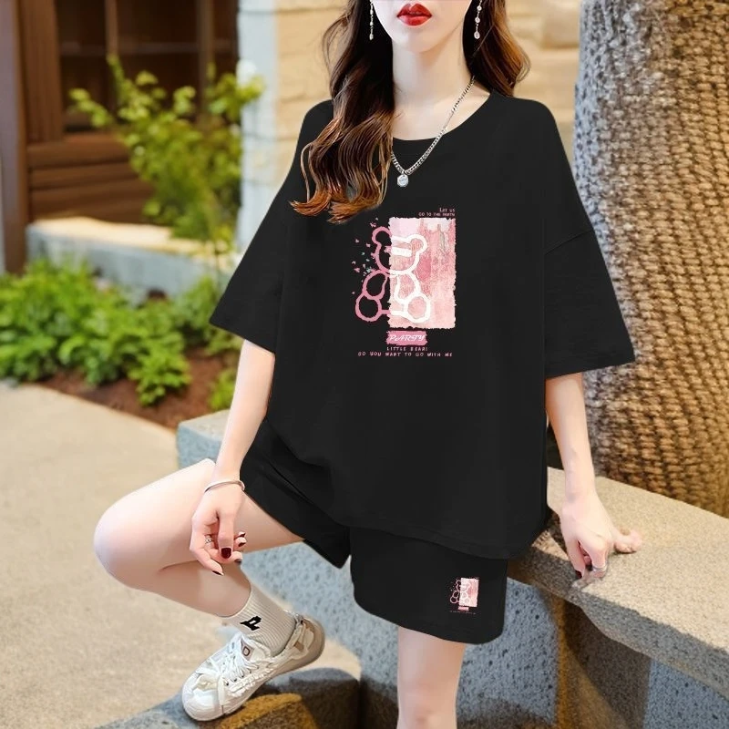夏季休闲运动套装女2025新款爆款洋气时尚学生韩版胖妹妹穿搭显瘦