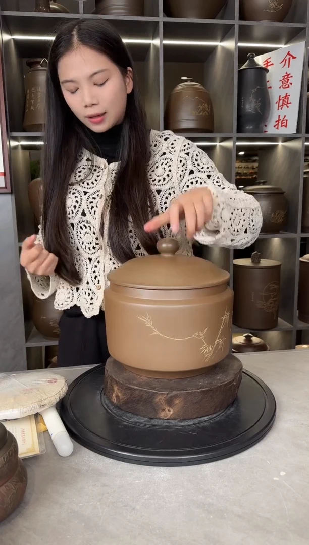 【闪购商品】罐本陶手作坭兴陶3-4斤装茶叶罐手工痕迹