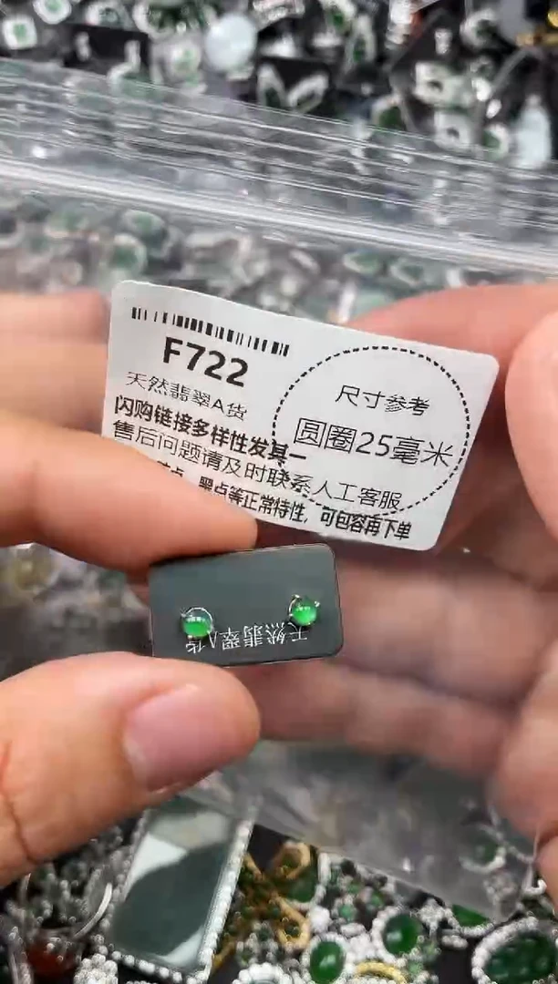 翡翠未镶嵌颈饰F722耳钉