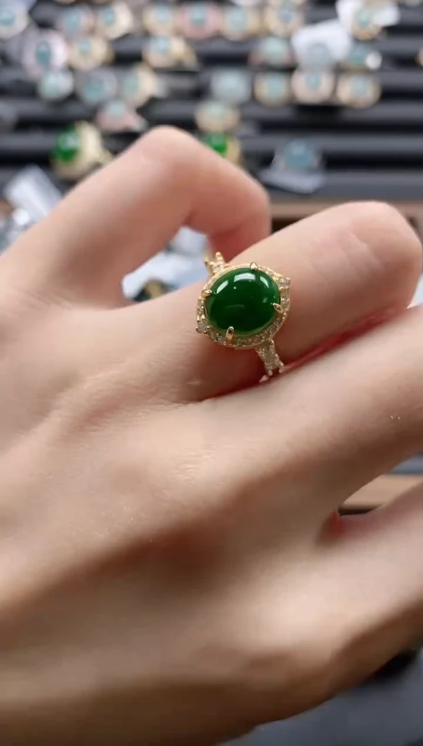 【闪购商品】翡翠戒指银S925镶嵌51151