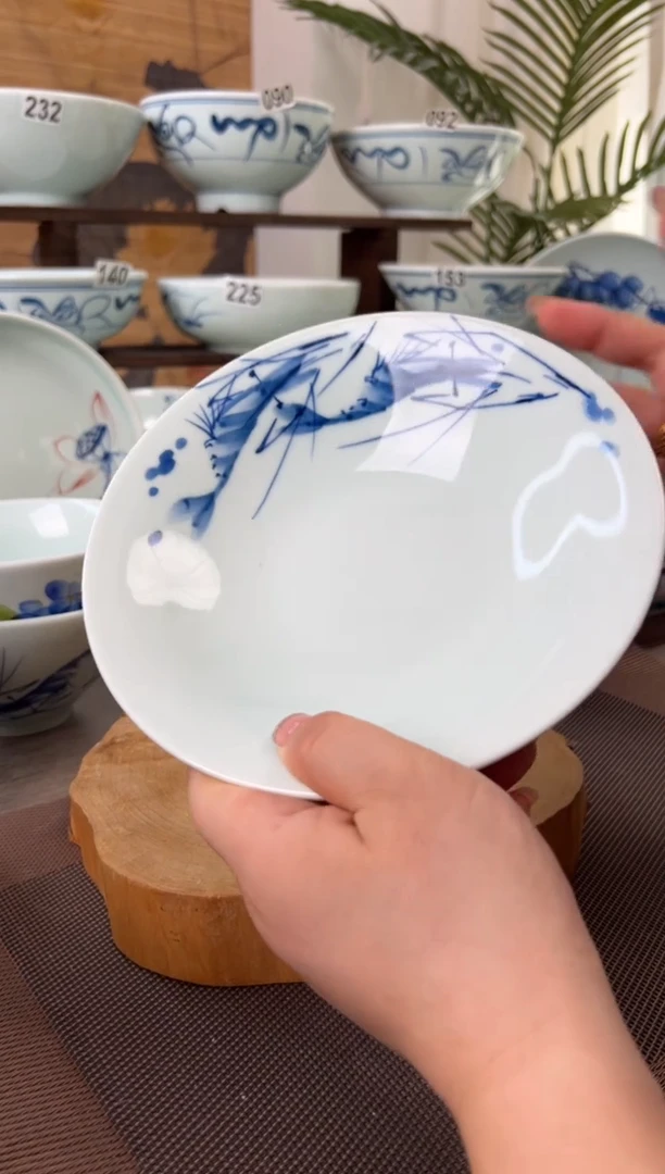 碗微瑕福利手绘对虾7寸玉兰盘（单只装）