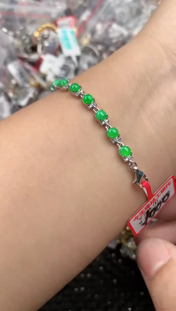 银S925镶嵌戒指翡翠888   3