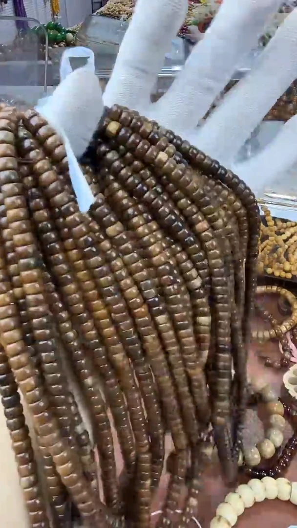 手串库克库克7*4药片素双圈有棕眼线