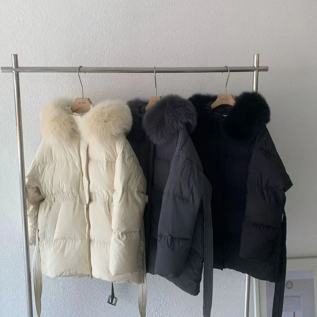 【BORAKOO】狐狸领腰带款三色羽绒服24109 S