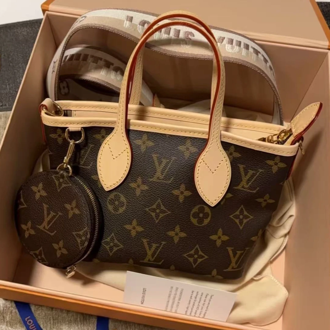 99新 LouisVuitton/路易威登 米色内衬肩带老花NFbb单肩包/精选