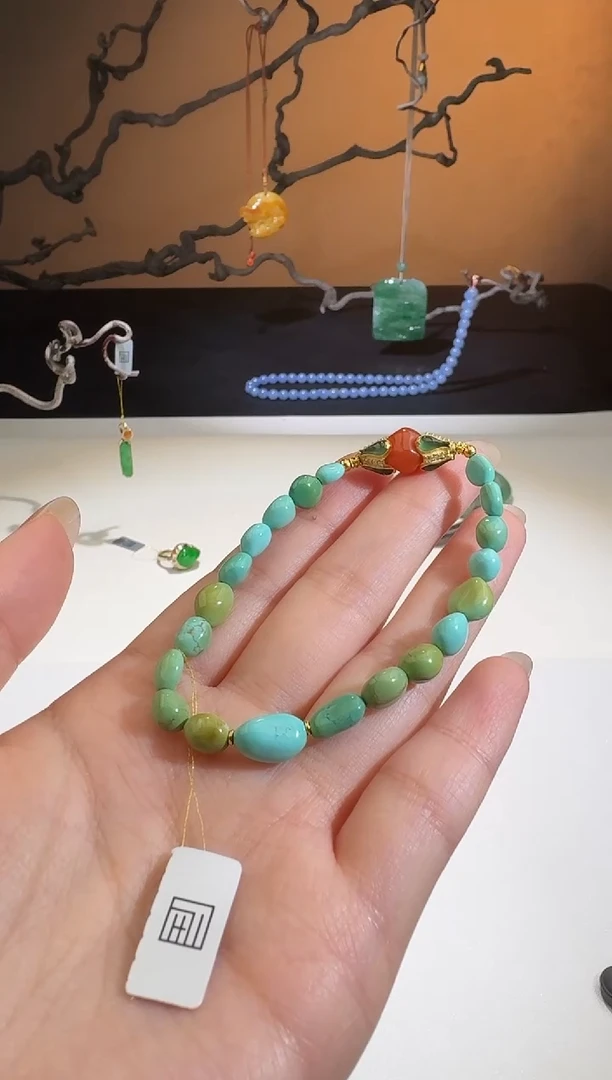 【闪购商品】绿松石手串未镶嵌【鑫鑫】金珠小于0.5