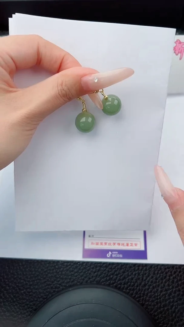未镶嵌东陵石耳坠碎玉微色差T