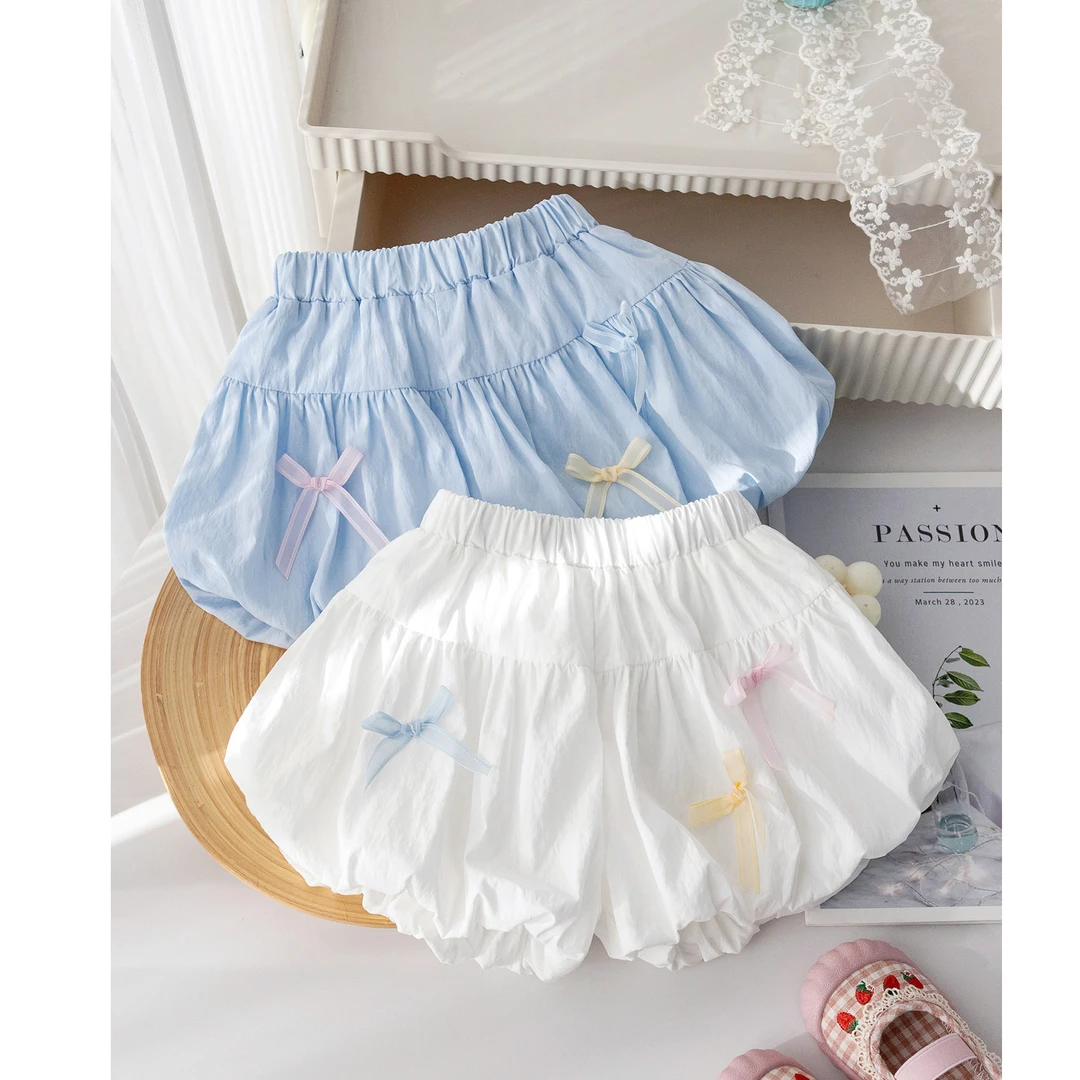 女童夏季洋气可爱花苞裤儿童2024新款韩版短裤宝宝时尚百搭休闲裤