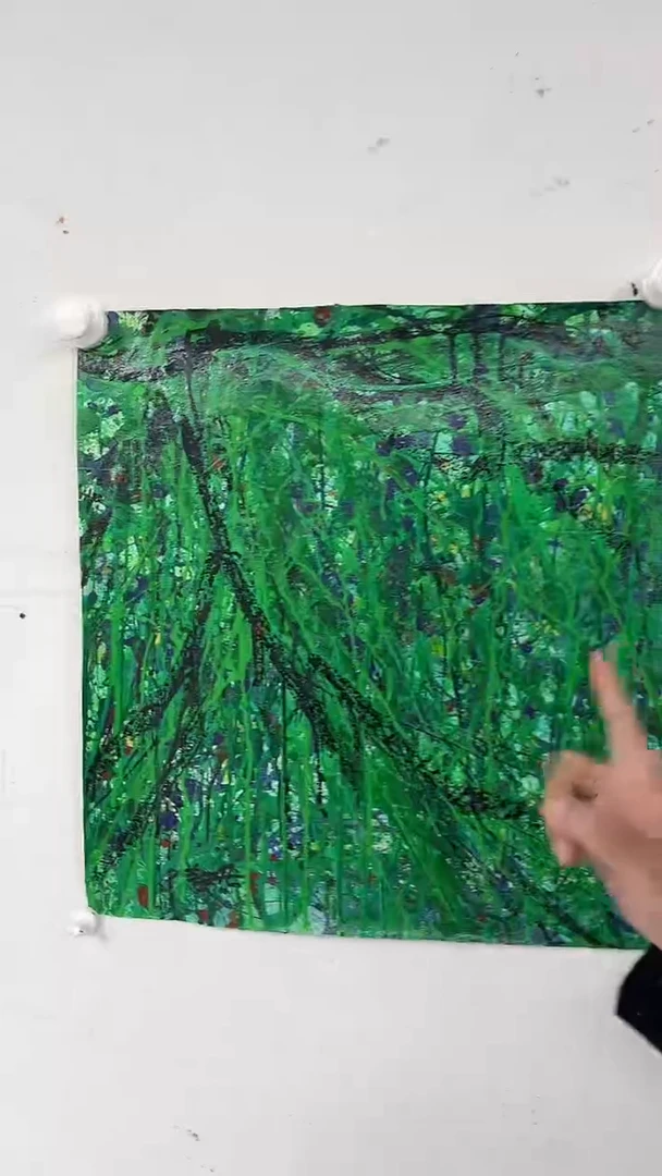 国画赵燮-手绘油画-藤萝