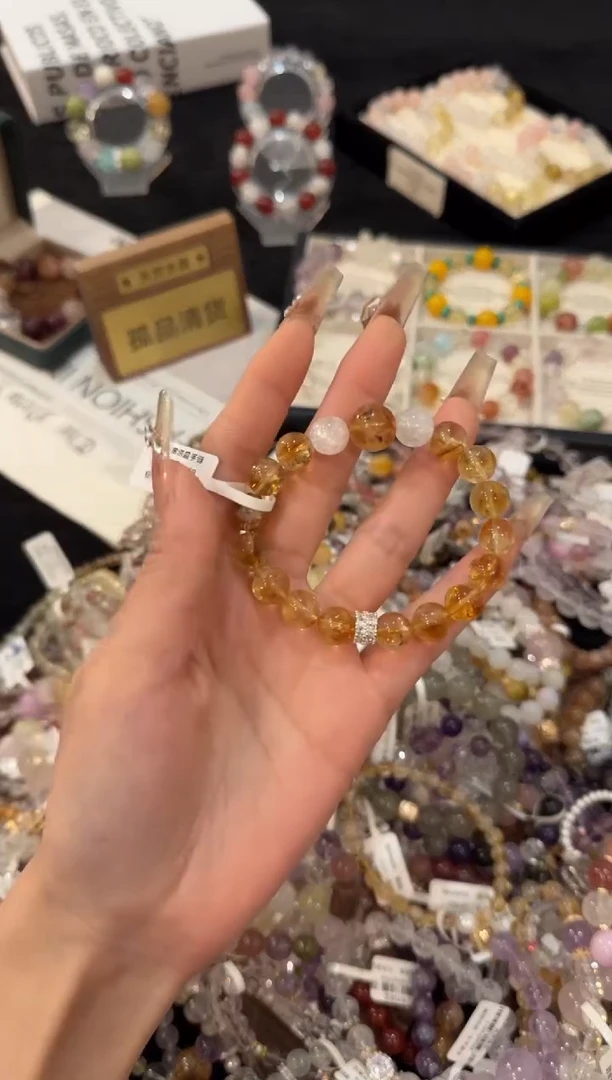 合金手链水晶黄塔晶F1069