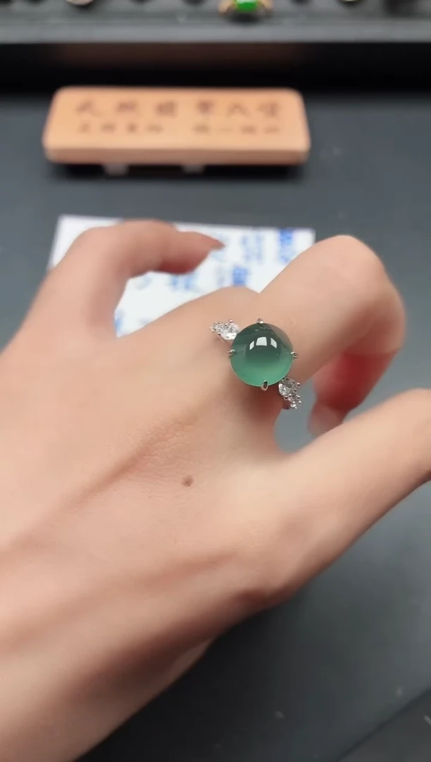 银S925镶嵌戒指翡翠1111111