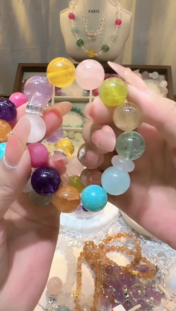 水晶手链合金乌拉圭+天河多宝手链