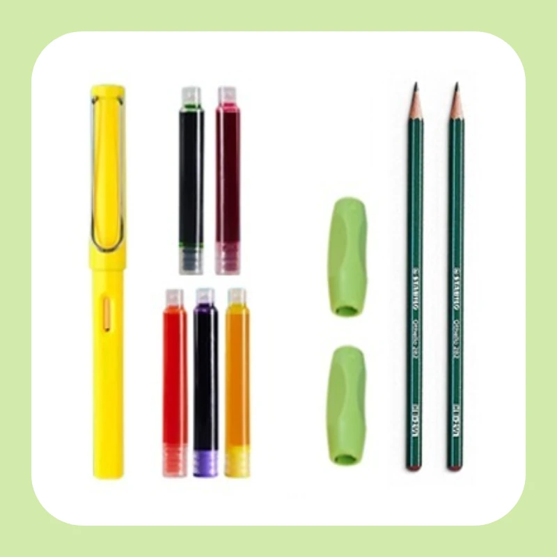 书写工具套装【钢笔1支，墨囊5支，铅笔2支，握笔器2个】