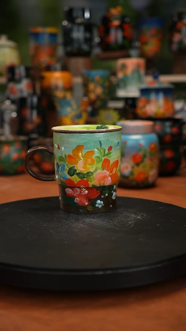 紫砂油画手绘釉下彩