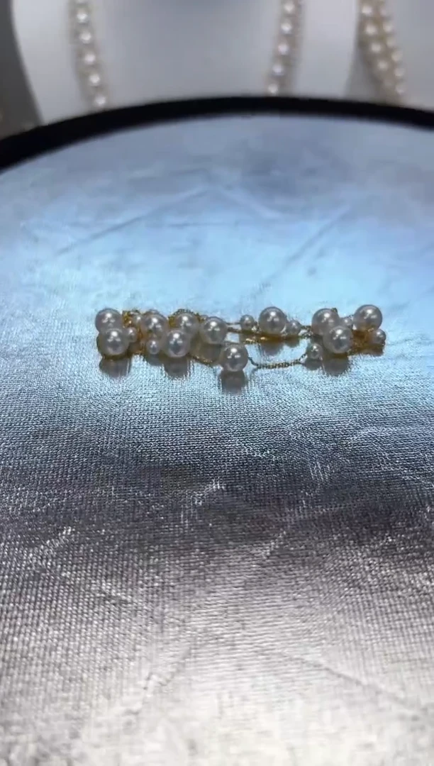 【闪购商品】淡水珍珠项链18K金镶嵌7MM+4MM左右