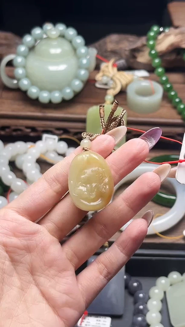 吊坠(不含链)未镶嵌和田玉若羌李保国 花开富贵821282