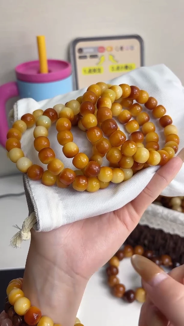 手串菩提根/象牙果沐t19枫糖玉化桶珠10*11mm手串