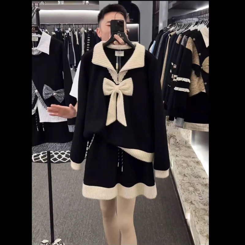 LLVD-B280冬季新品丨【加绒】<重工系列>长袖卫衣翻领套装两件套