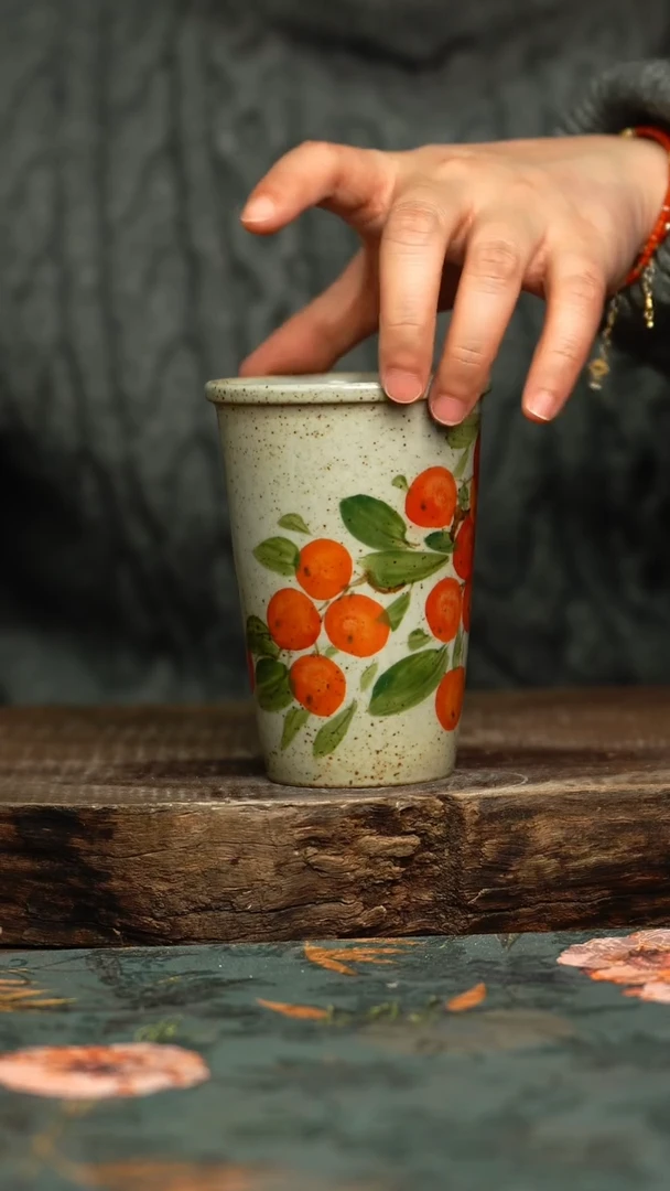 【闪购商品】杯釉下彩手工手绘同款陶器