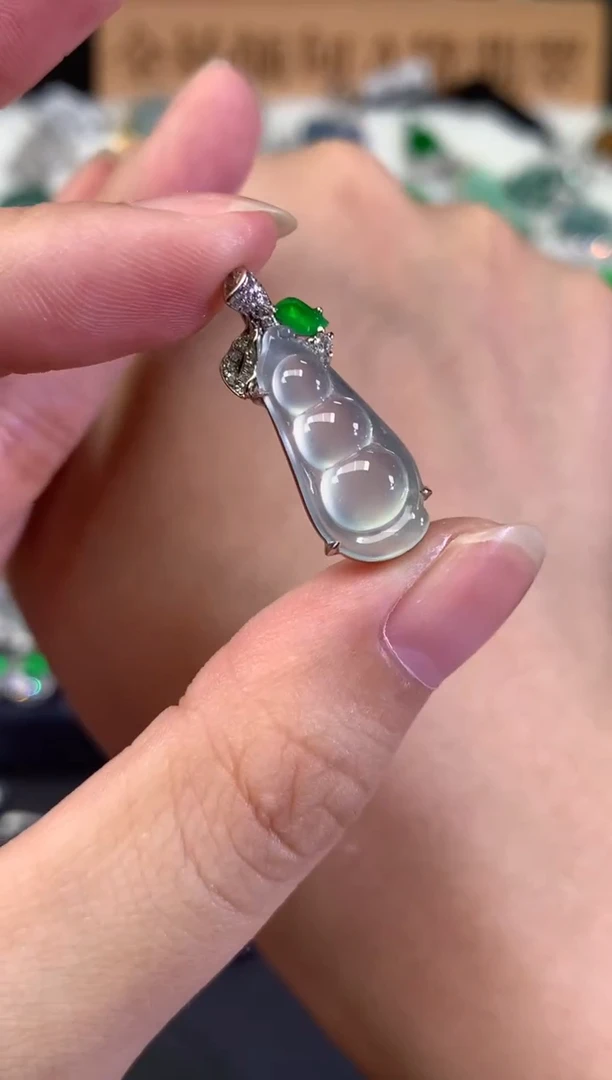 吊坠(不含链)18K金镶嵌翡翠A653|4980