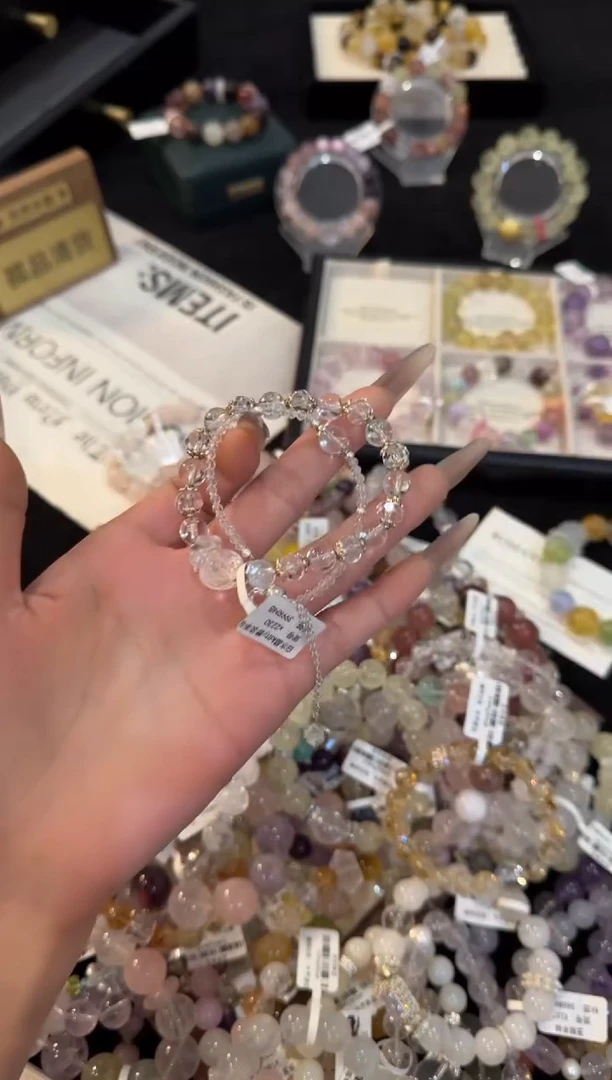 合金手链水晶白水晶套装f220