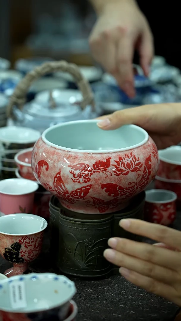 开仓千款景德镇手绘茶具放漏