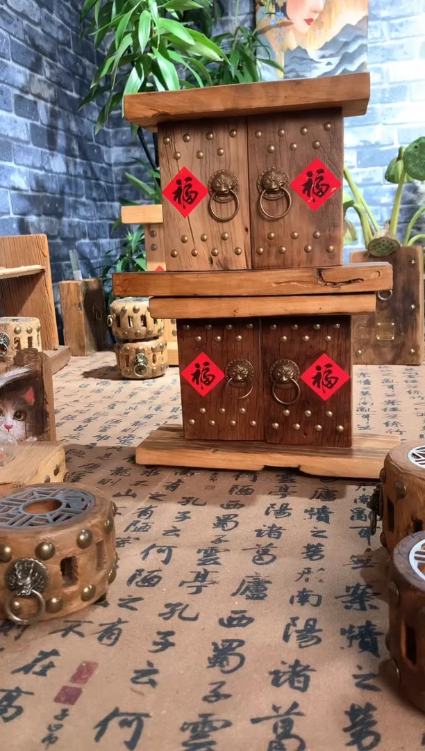 风化老门板大门摆件