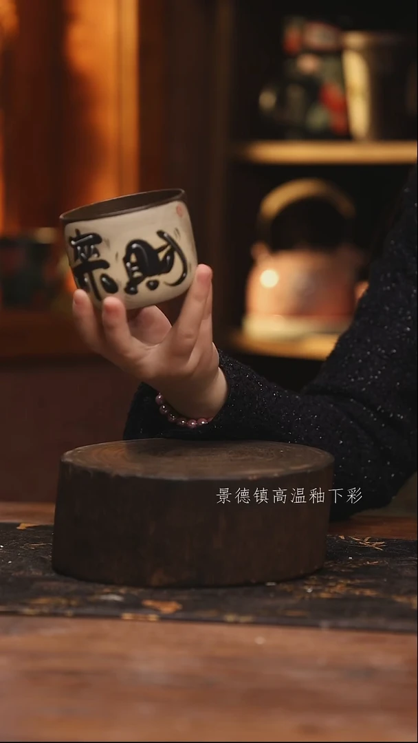 陶瓷景德镇高温釉下手绘陶瓷@L058@