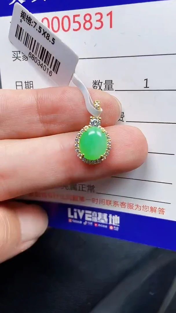 颈饰银S925镶嵌翡翠5831