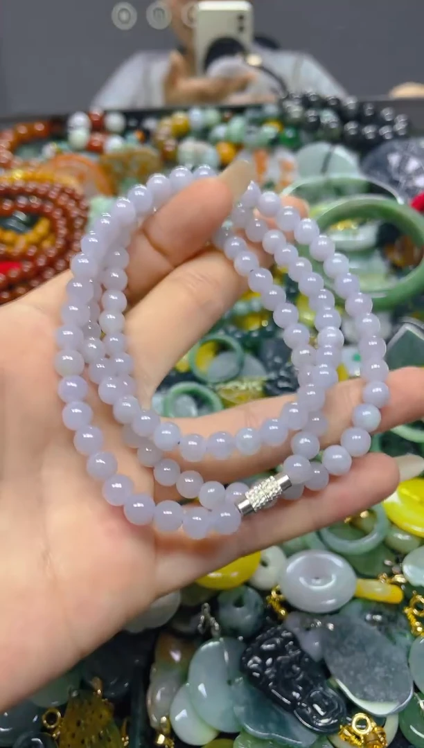 颈饰未镶嵌翡翠5MM/ G /翡翠A货，一件也是批发价