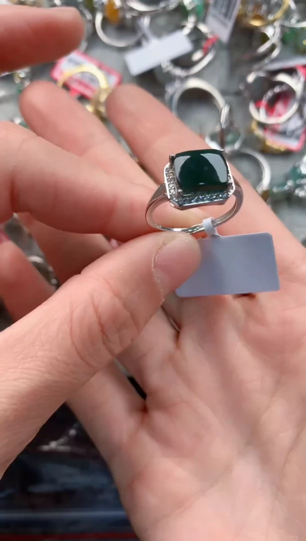 银S925镶嵌戒指翡翠111   9
