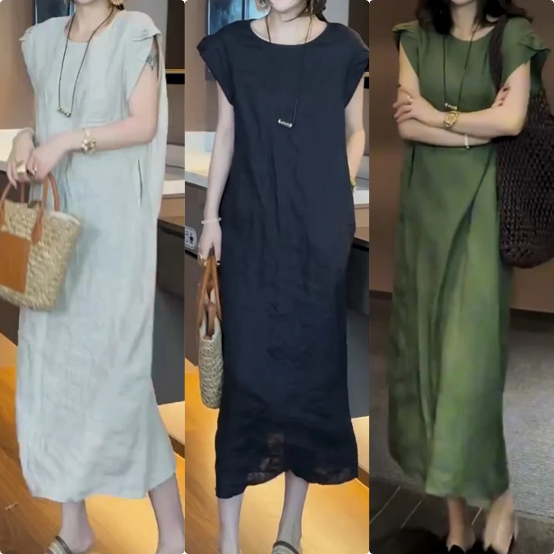 2025夏季新款时尚修身显瘦款女气质网红洋气连衣裙百搭款G6139