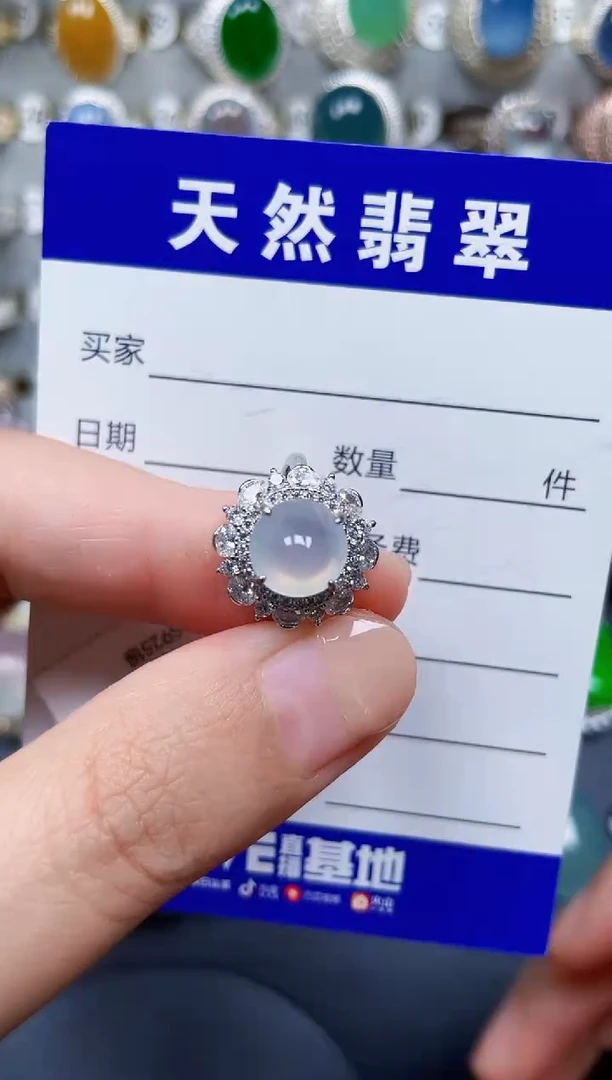 银S925镶嵌戒指翡翠306
