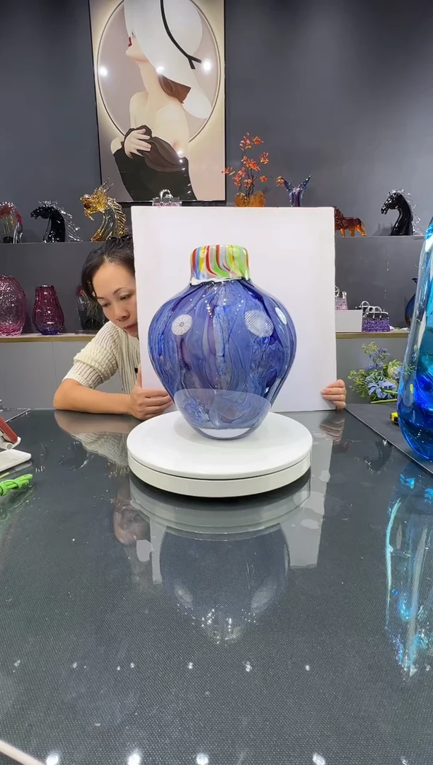 琉璃 水晶琉璃花瓶1个