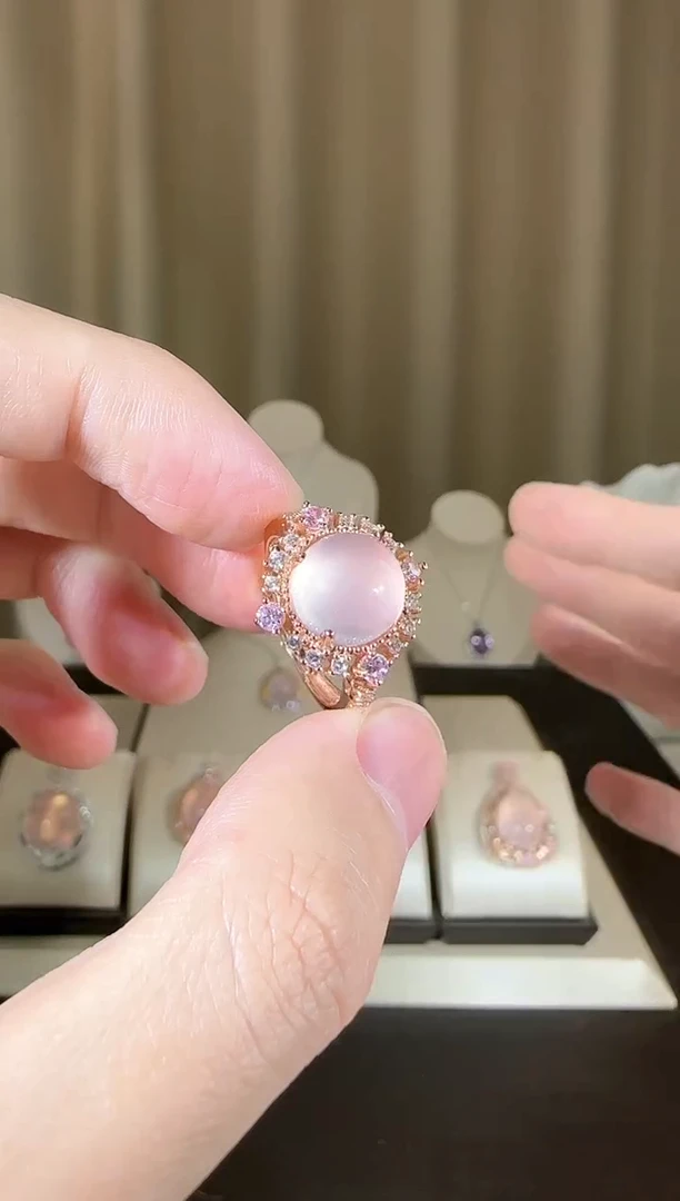 【闪购商品】芙蓉石戒指银S925镶嵌设计款