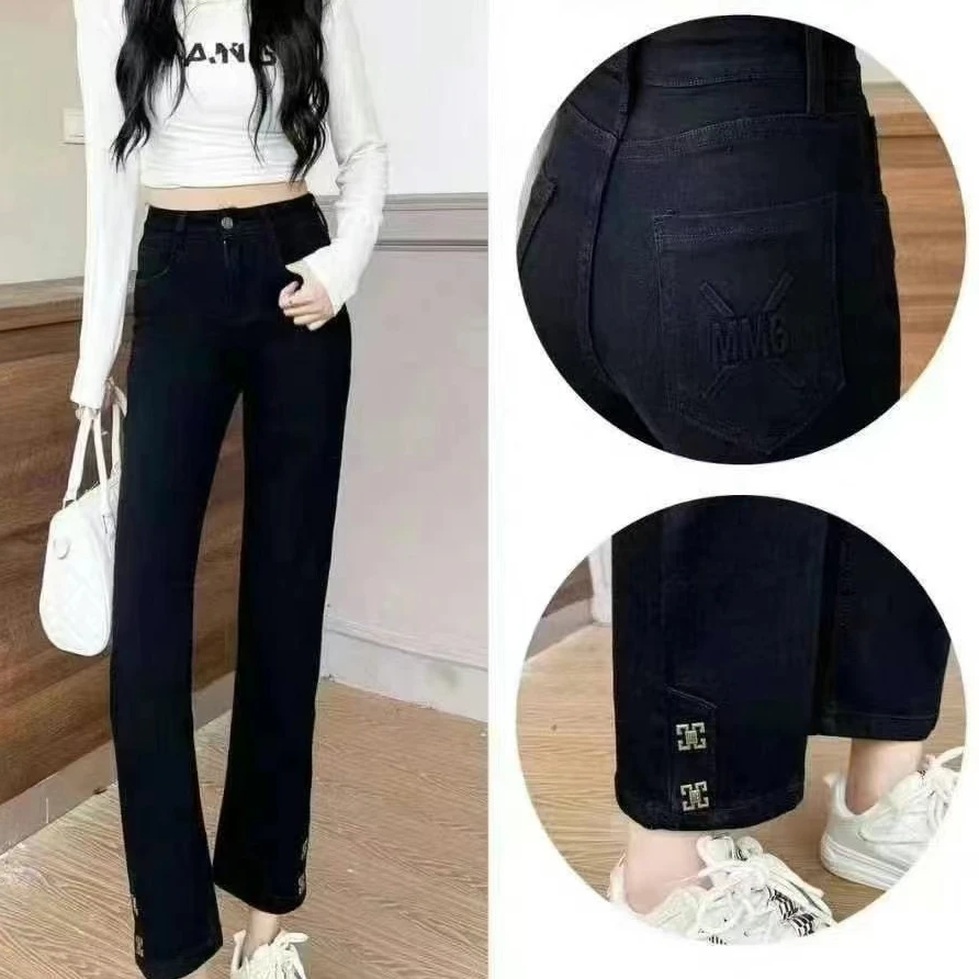 莲家-春款烟管裤高弹力牛仔裤